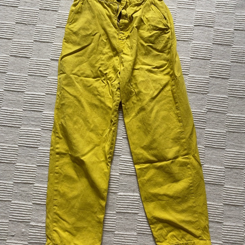 Bellerose Yellow High Rise Pants sz 1 linen blend